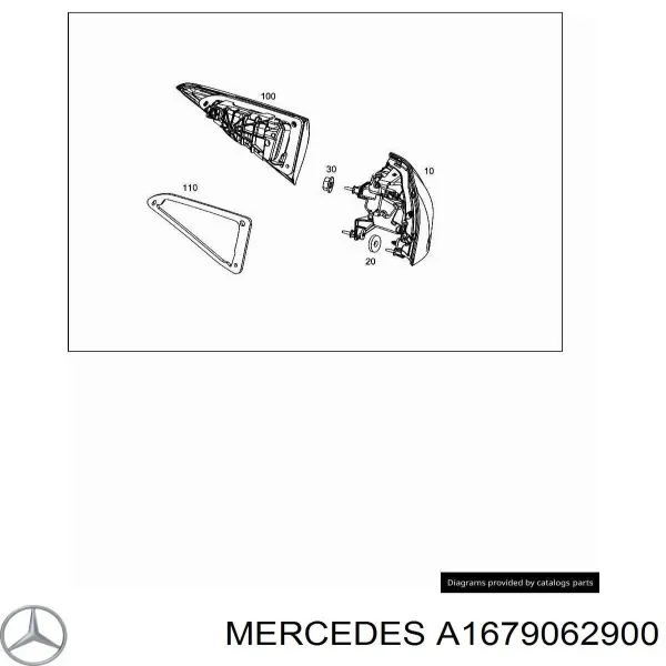 Ліхтар задній лівий, зовнішній A1679062900 Mercedes