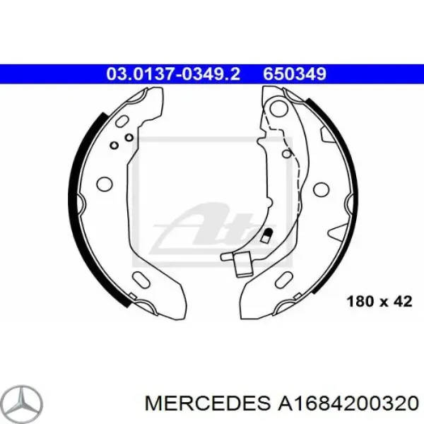 Колодки гальмові задні, барабанні A1684200320 Mercedes