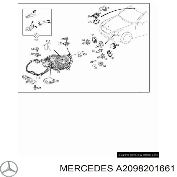 Фара права A2098201661 Mercedes