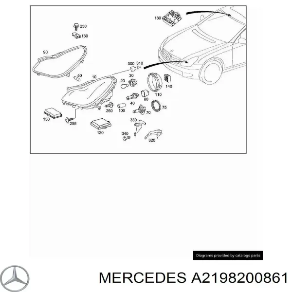 Фара права A2198200861 Mercedes