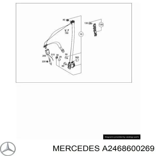 Важіль фіксації ременя безпеки, лівий A2468600269 Mercedes