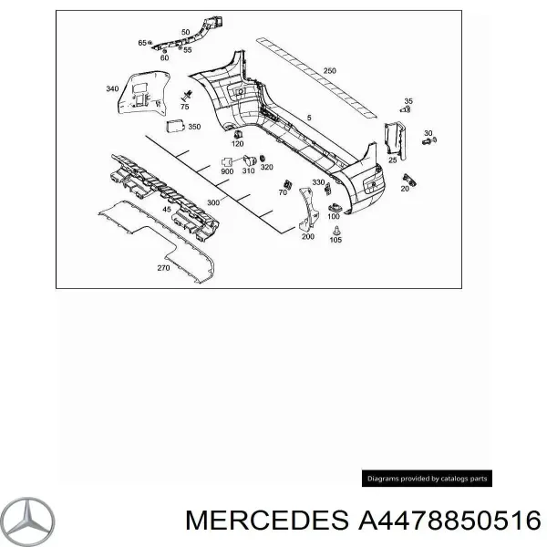 Абсорбер (наповнювач) бампера заднього A4478850516 Mercedes