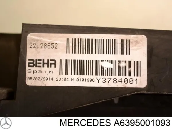 Вентилятор/крильчатка радіатора кондиціонера, лівий A6395001093 Mercedes
