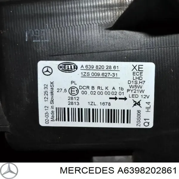 Фара ліва A6398202861 Mercedes