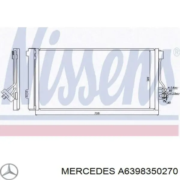 Купити A6398350270 Mercedes Радіатор системи охолодження кондиціонера