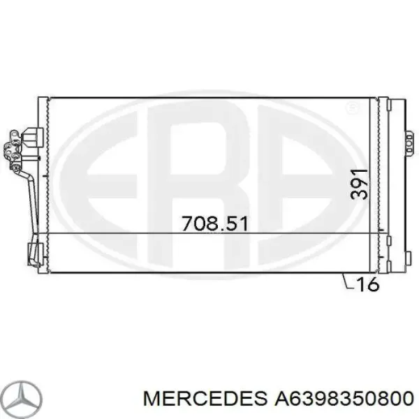 Конденсатор кондиціонера Mercedes A6398350800 ціна, від