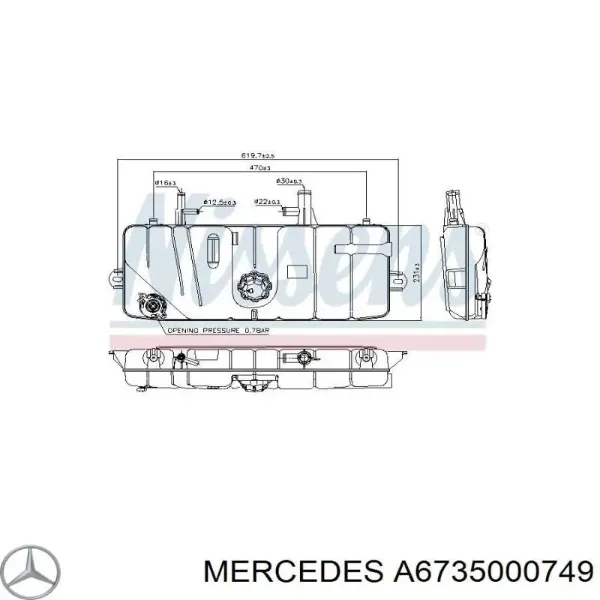 Бачок системи охолодження A6735000749 Mercedes