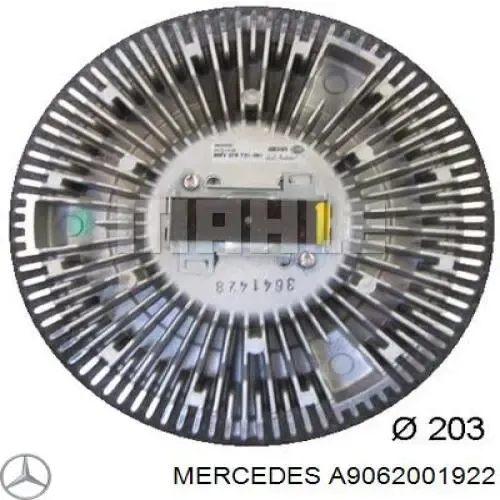 Вискомуфта вентилятора A9062001922 Mercedes