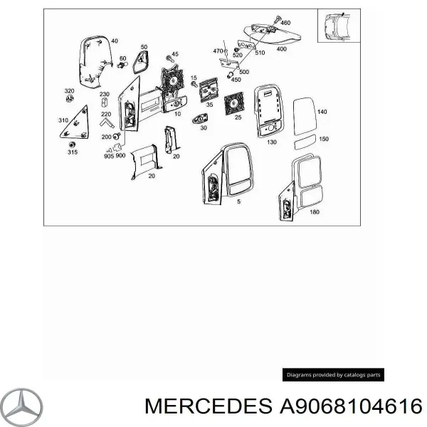 Дзеркало праве A9068104616 Mercedes