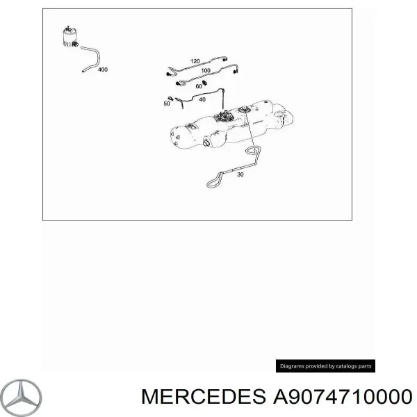 Трубка паливна, від бака до паливного фільтру A9074710000 Mercedes