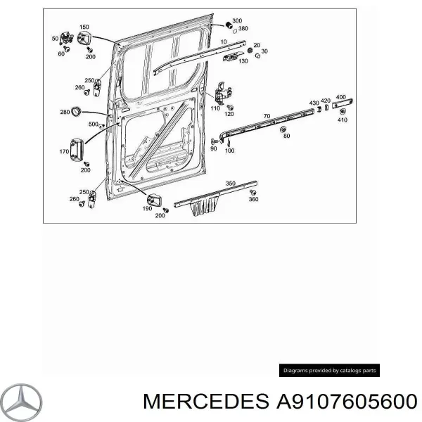 Ролик двері бічної/зсувної, лівий верхній A9107605600 Mercedes