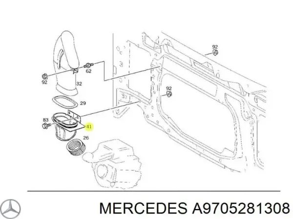 Повітрозабірник повітряного фільтра A9705281308 Mercedes