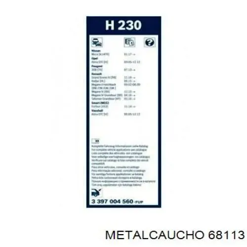 Задня щітка 68113 Metalcaucho