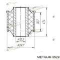 Сайлентблок заднього поперечного важеля, зовнішній METGUM 0529