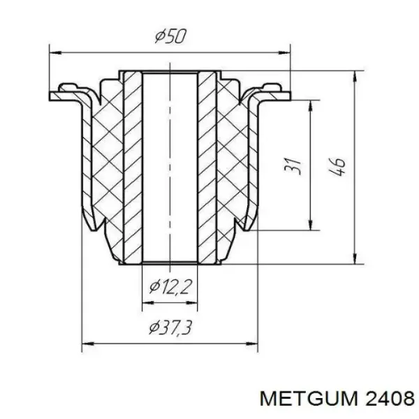 Сайлентблок переднього важеля 2408 Metgum