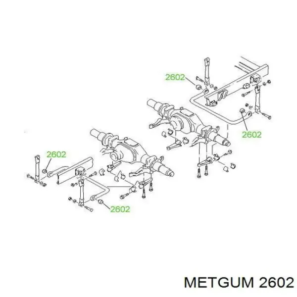 Сайлентблок стабілізатора, заднього 2602 Metgum