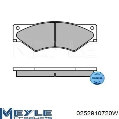 Передні тормозні колодки 0252910720W Meyle