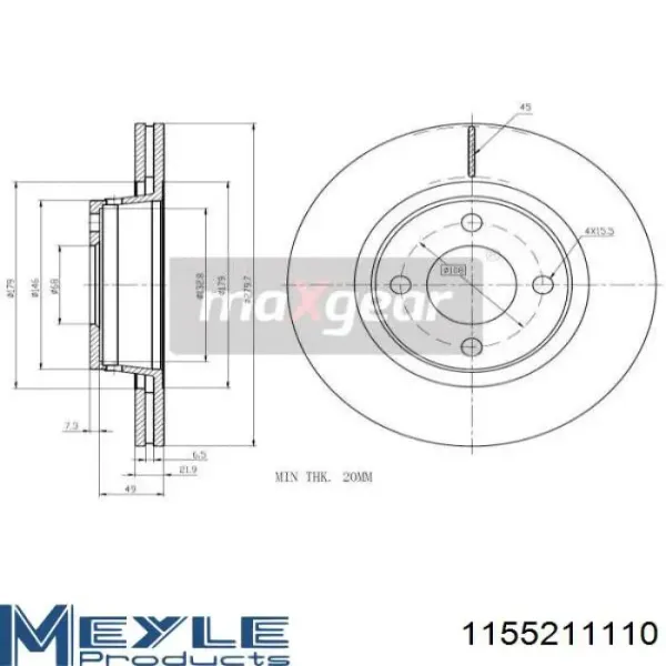 Гальмівні диски передні 230330 Metelli