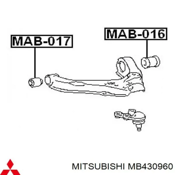 Сайлентблок переднього важеля MB430960 Mitsubishi