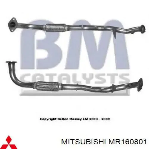 Труба приймальна (штани) глушника, передня MR160801 Mitsubishi