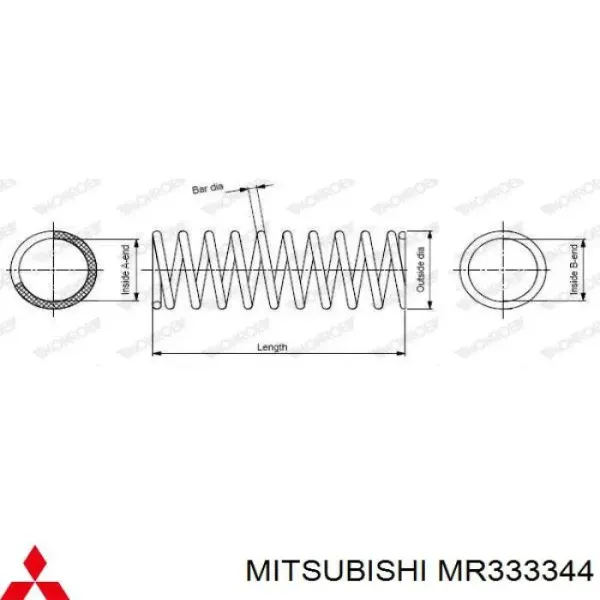 Пружина передня MR333344 Mitsubishi