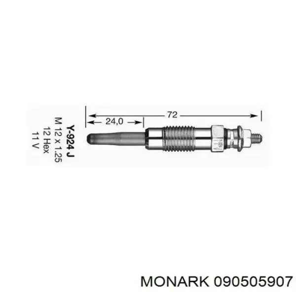 Свічка накалу 1214306 General Motors
