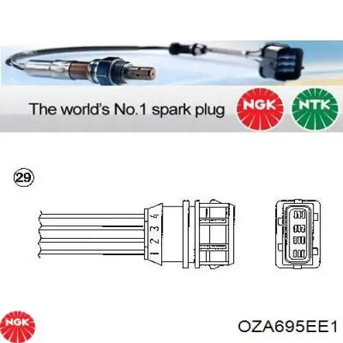 Лямбдазонд, датчик кисню до каталізатора OZA695EE1 NGK