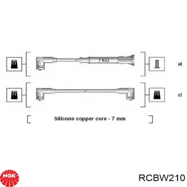 Високовольтні дроти RCBW210 NGK
