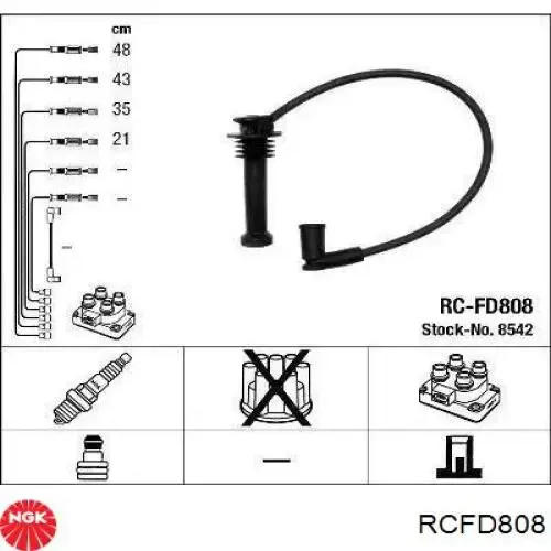 Високовольтні дроти RCFD808 NGK