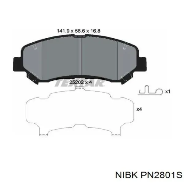 Передні тормозні колодки PN2801S Nibk