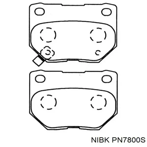 Задні гальмівні колодки PN7800S Nibk
