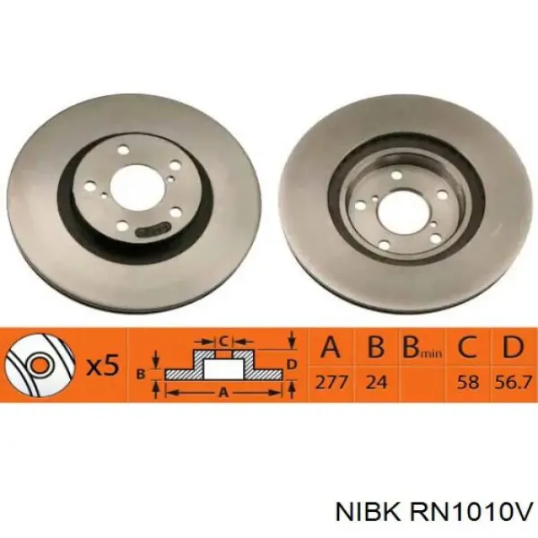 Гальмівні диски передні RN1010V Nibk