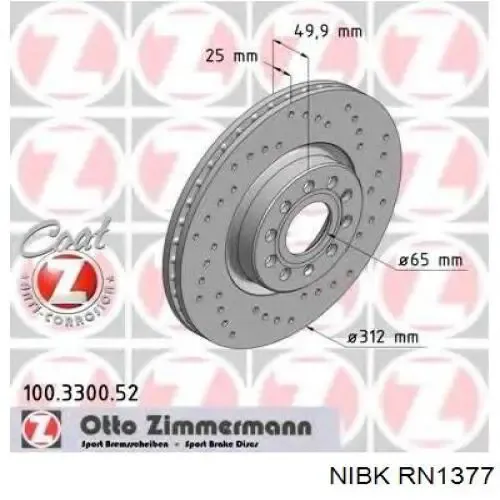 Гальмівні диски передні RN1377 Nibk