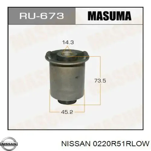 Шарова опора задньої підвіски, нижня 0220R51RLOW Nissan/Infiniti