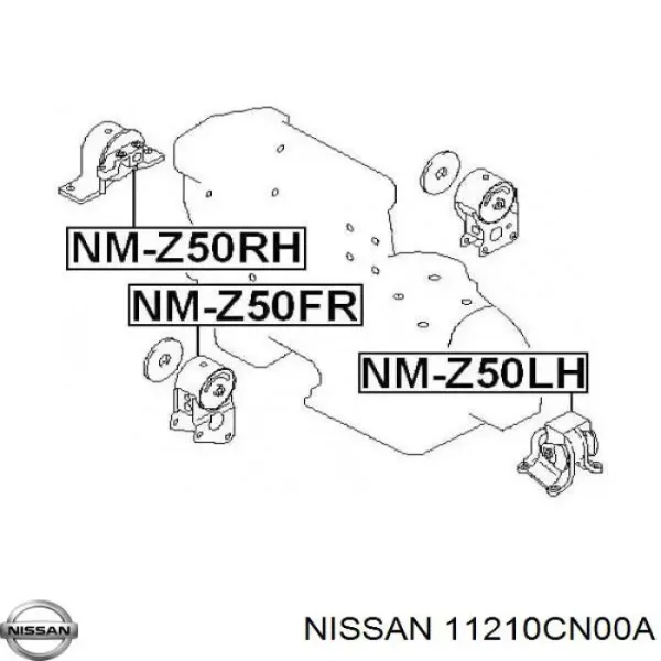 Подушка (опора) двигуна, права 11210CN00A Nissan/Infiniti