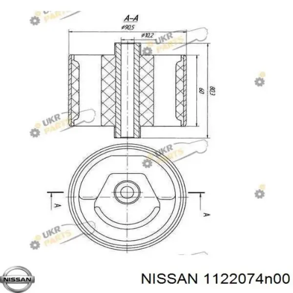 Подушка (опора) двигуна, ліва 1122074N00 Nissan/Infiniti