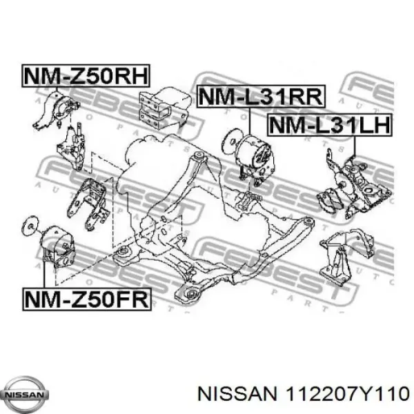 Подушка (опора) двигуна, ліва 11220CN000 Nissan/Infiniti