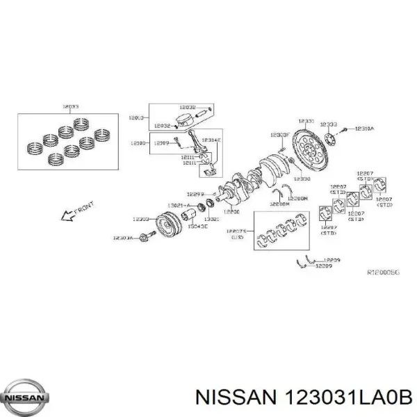 Шків колінвала 123031LA0B Nissan/Infiniti