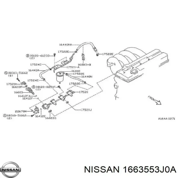 Кільце форсунки 1663553J0A Nissan/Infiniti