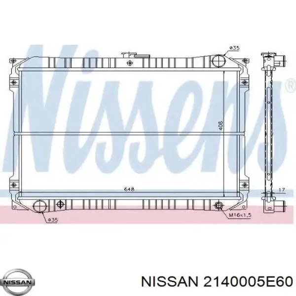 Радіатор 2140005E60 Nissan/Infiniti
