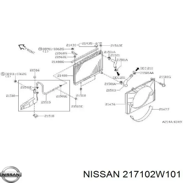 Бачок системи охолодження 217102W101 Nissan/Infiniti
