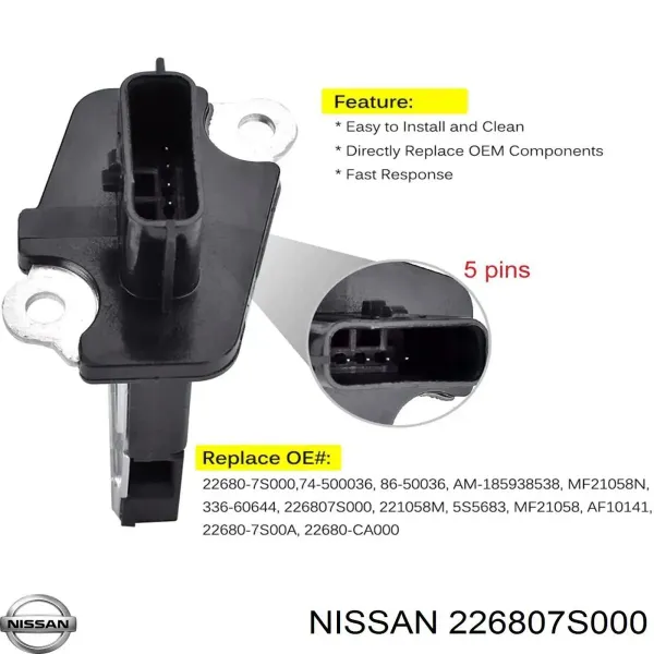 ДМРВ 226807S000 Nissan/Infiniti