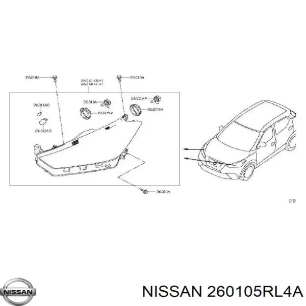 Фара права 260105RL4A Nissan/Infiniti