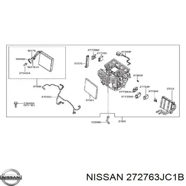 Фільтр салону 272763JC1B Nissan/Infiniti