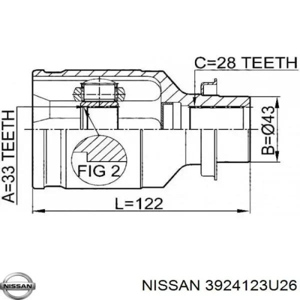 Пильник ШРУСа зовнішній 3924123U26 Nissan/Infiniti