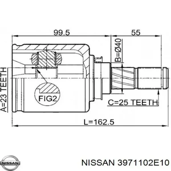 ШРКШ внутрішній, передній Nissan Sunny III седан (N14) (1990 - 1995) ціна, від