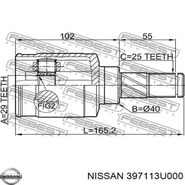 ШРУС внутрішній правий 397113U000 Nissan/Infiniti