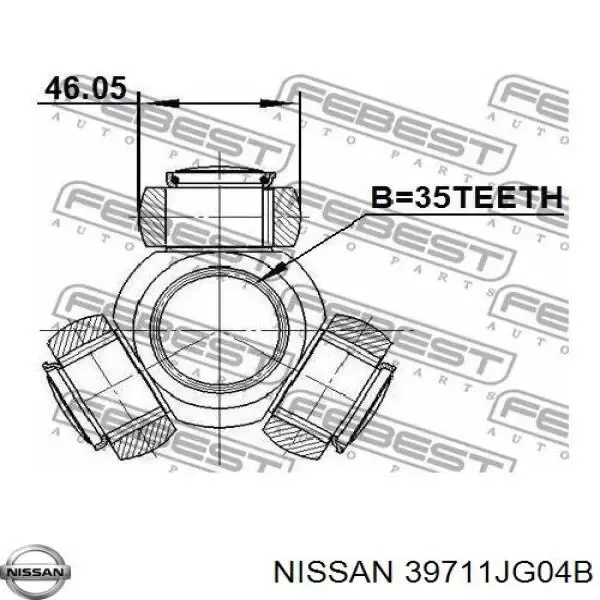 ШРКШ внутрішній, передній, лівий 39711JG04B Nissan/Infiniti