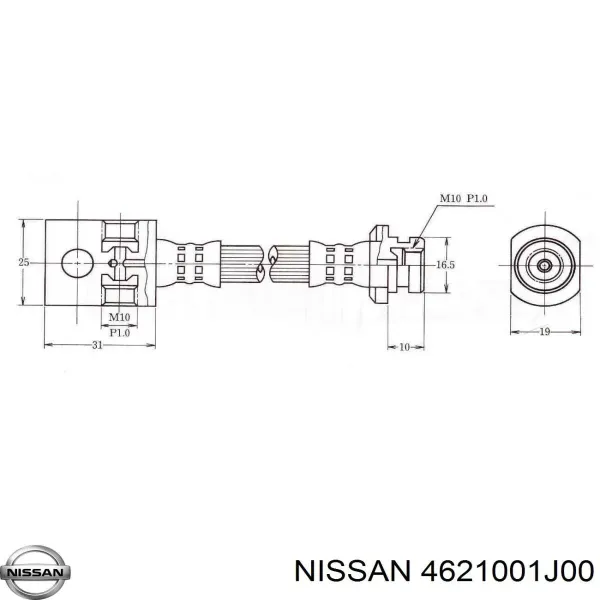 Шланг гальмівний передній, правий 4621001J00 Nissan/Infiniti
