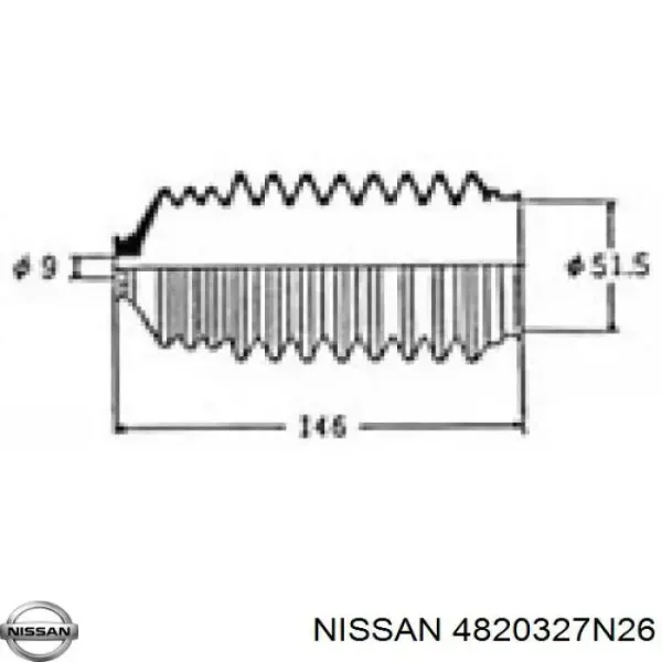 Пильник рульової рейки 4820327N26 Nissan/Infiniti